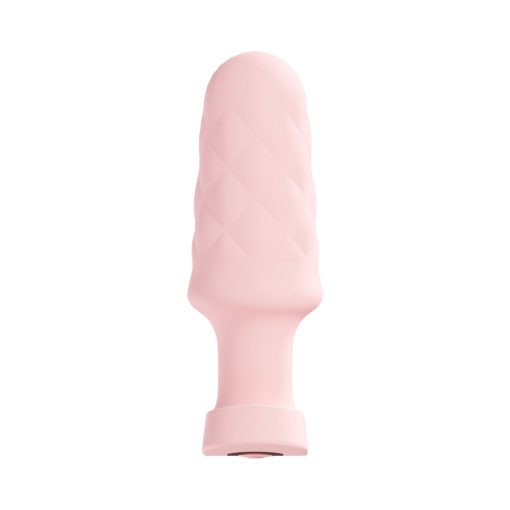 Loveline Velvet Rechargeable Silicone Remote Control Vibrating Plug Pink - Image 2