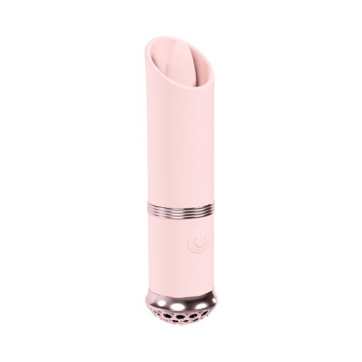 Loveline Luxe Rechargeable Silicone Mini Lipstick Vibrator Pink - Image 3