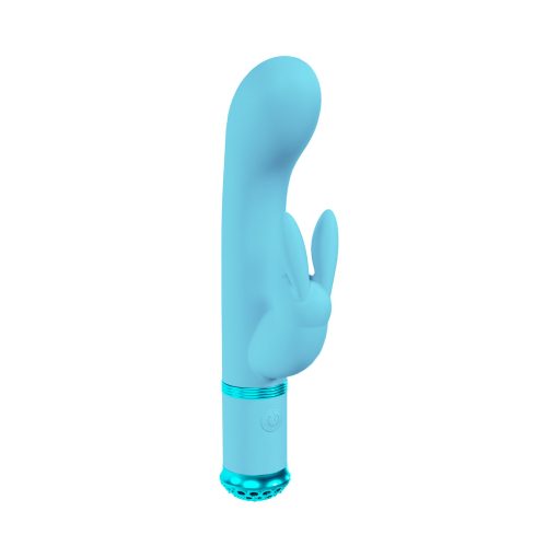Loveline Belle Rechargeable Silicone Rabbit Vibrator Blue - Image 3