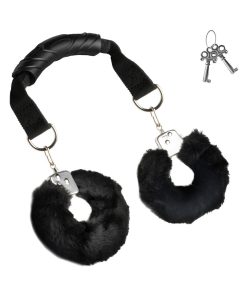 Alternative view of Master Series Furry Handcuffs With Handle