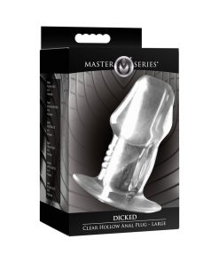 Master Series Dicked Clear Hollow Anal Plug Large