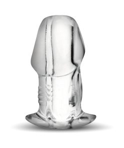 Master Series Dicked Clear Hollow Anal Plug Large