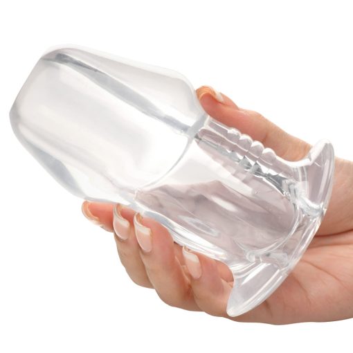 Master Series Dicked Clear Hollow Anal Plug Large - Image 6
