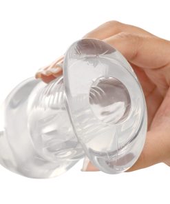 Master Series Dicked Clear Hollow Anal Plug Large
