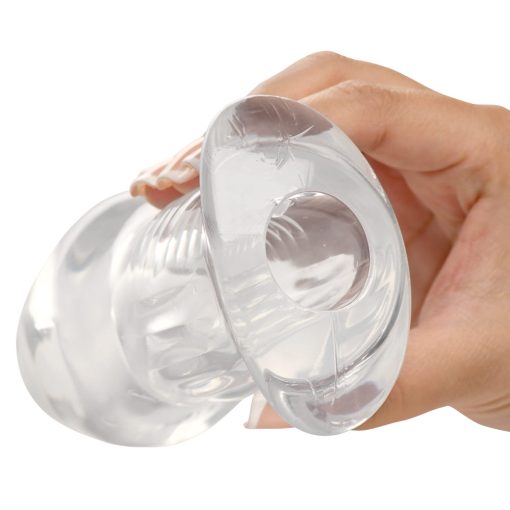 Master Series Dicked Clear Hollow Anal Plug Large - Image 7