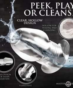 Master Series Dicked Clear Hollow Anal Plug Large