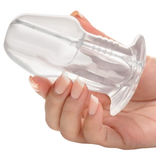 Master Series Dicked Clear Hollow Anal Plug Medium - Image 6