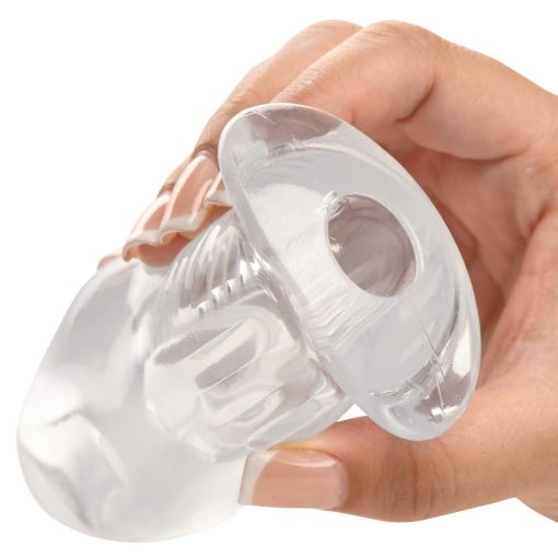 Master Series Dicked Clear Hollow Anal Plug Medium - Image 7