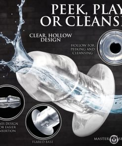 Master Series Dicked Clear Hollow Anal Plug Medium