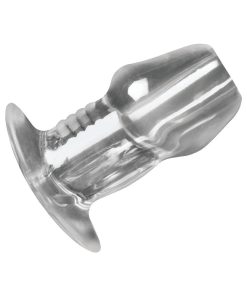 Master Series Dicked Clear Hollow Anal Plug Small