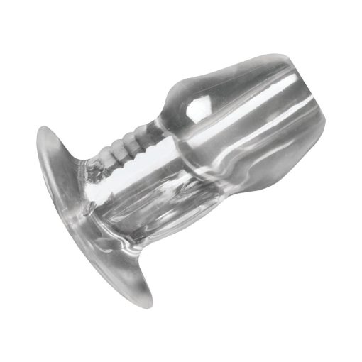 Master Series Dicked Clear Hollow Anal Plug Small - Image 4