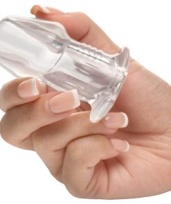 Master Series Dicked Clear Hollow Anal Plug Small