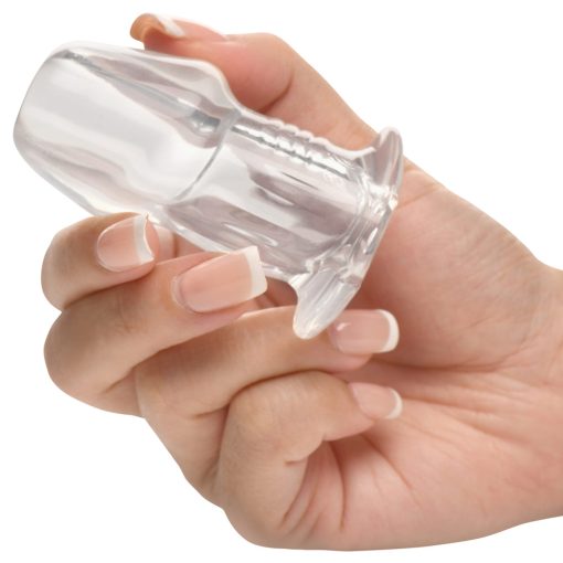 Master Series Dicked Clear Hollow Anal Plug Small - Image 6