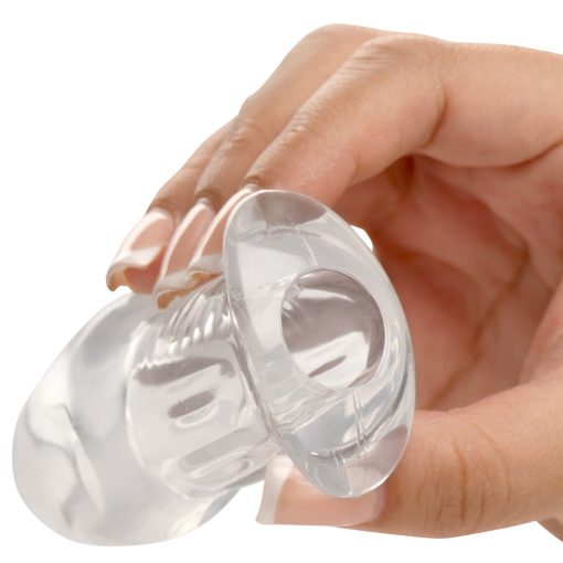 Master Series Dicked Clear Hollow Anal Plug Small - Image 7