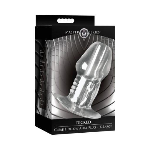 Master Series Dicked Clear Hollow Anal Plug Xlarge