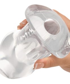 Master Series Dicked Clear Hollow Anal Plug Xlarge