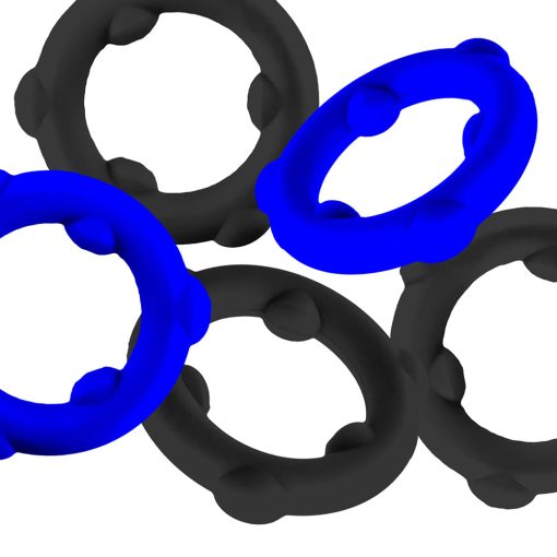 Oxballs Gearheads 5-Pack Spinner Rings Blue/Black - Image 3