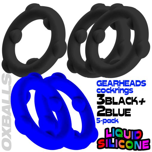 Oxballs Gearheads 5-Pack Spinner Rings Blue/Black - Image 4