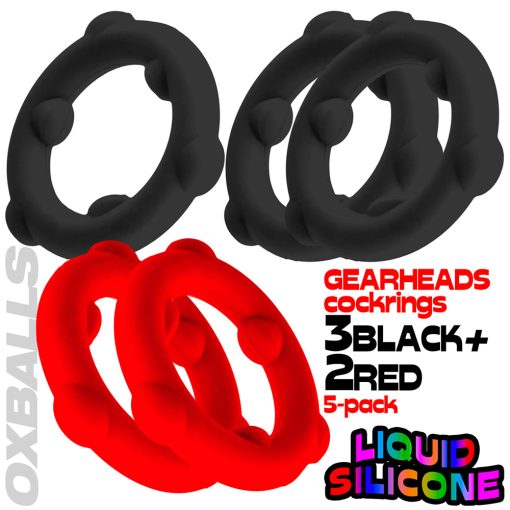 Oxballs Gearheads 5-Pack Spinner Rings Red/Black - Image 4