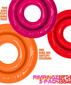 Oxballs Rimringz Multi Size 3-Pack Fire Hots 9 Oxballs Rimringz Multi Size 3-Pack Fire Hots