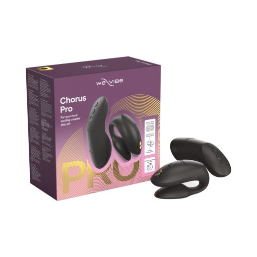 We-Vibe Chorus Pro Satin Black couples vibrator with Fusion Wave Technology and Haptic Squeeze Remote – body-safe silicone rechargeable design