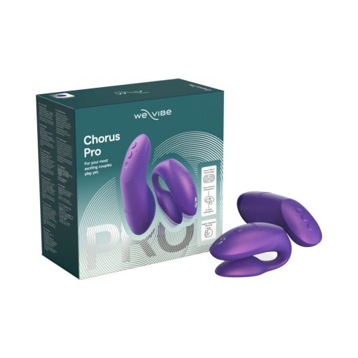We-Vibe Chorus Pro Cosmic Purple couples vibrator with Fusion Wave Technology and Haptic Squeeze Remote – body-safe silicone rechargeable design
