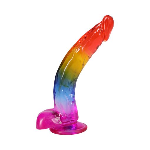 Crystal Jellies 9.5 In. Realistic Cock With Balls Rainbow - Image 4
