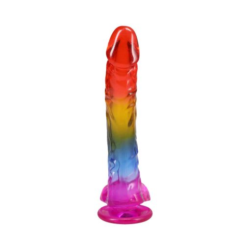 Crystal Jellies 9.5 In. Realistic Cock With Balls Rainbow - Image 5