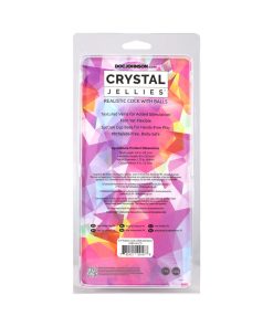 Crystal Jellies 9.5 In. Realistic Cock With Balls Rainbow