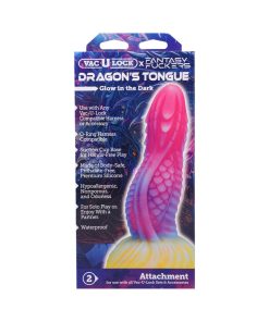 Vac-U-Lock X Fantasy Fuckers Glow-In-The-Dark Dragon'S Tongue Multi-Color