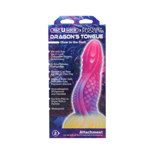 Vac-U-Lock X Fantasy Fuckers Glow-In-The-Dark Dragon'S Tongue Multi-Color - Image 6
