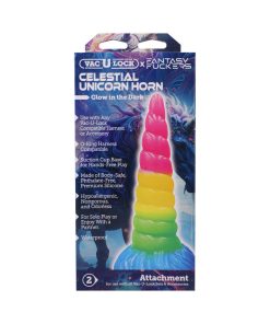Vac-U-Lock X Fantasy Fuckers Glow-In-The-Dark Celestial Unicorn Horn Multi-Color