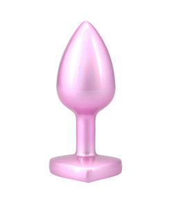 Alternative view of Booty Bling Heart Diamond Jeweled Metal Plug Pink Small