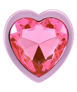 Booty Bling Heart Diamond Jeweled Metal Plug Pink Small 9 Booty Bling Heart Diamond Jeweled Metal Plug Pink Small