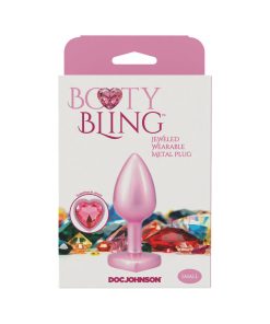 Booty Bling Heart Diamond Jeweled Metal Plug Pink Small 10 Booty Bling Heart Diamond Jeweled Metal Plug Pink Small
