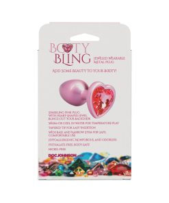 Booty Bling Heart Diamond Jeweled Metal Plug Pink Small 11 Booty Bling Heart Diamond Jeweled Metal Plug Pink Small
