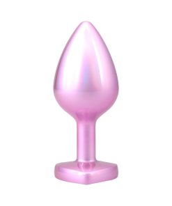 Booty Bling Heart Diamond Jeweled Metal Plug Pink Medium 7 Booty Bling Heart Diamond Jeweled Metal Plug Pink Medium