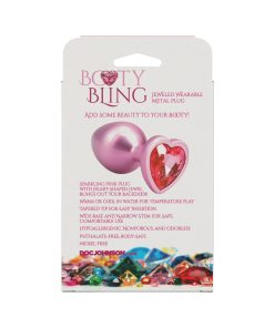 Booty Bling Heart Diamond Jeweled Metal Plug Pink Medium 11 Booty Bling Heart Diamond Jeweled Metal Plug Pink Medium