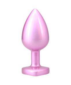 Alternative view of Booty Bling Heart Diamond Jeweled Metal Plug Pink Large
