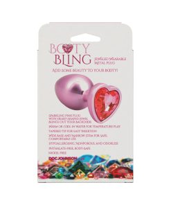 Booty Bling Heart Diamond Jeweled Metal Plug Pink Large 11 Booty Bling Heart Diamond Jeweled Metal Plug Pink Large
