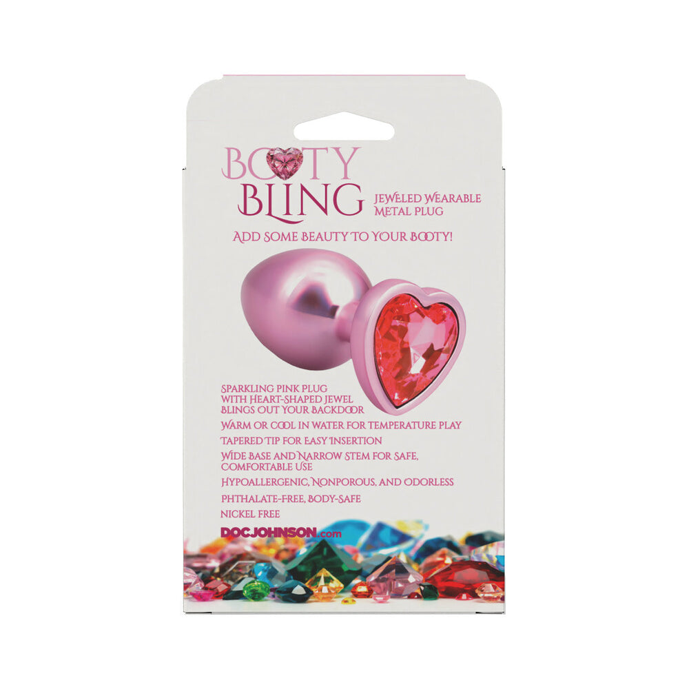 Booty Bling Heart Diamond Jeweled Metal Plug Pink Large 6 Booty Bling Heart Diamond Jeweled Metal Plug Pink Large - Image 6