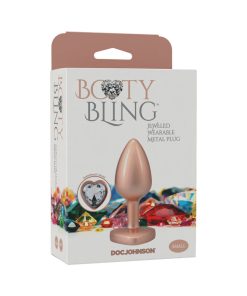 Booty Bling Heart Diamond Jeweled Metal Plug Gold Small