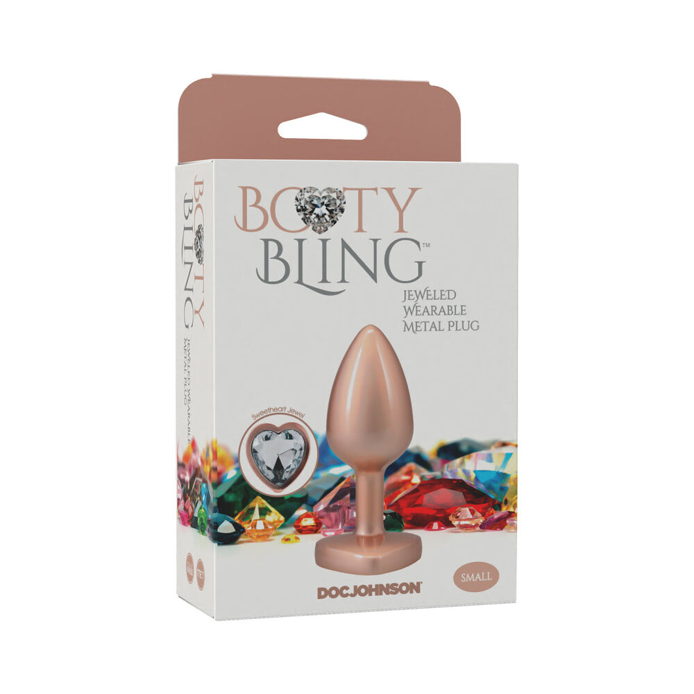 Booty Bling Heart Diamond Jeweled Metal Plug Gold Small 1 Booty Bling Heart Diamond Jeweled Metal Plug Gold Small