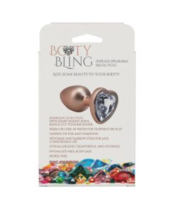 Booty Bling Heart Diamond Jeweled Metal Plug Gold Small 11 Booty Bling Heart Diamond Jeweled Metal Plug Gold Small