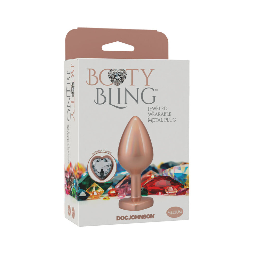 Booty Bling Heart Diamond Jeweled Metal Plug Gold Medium 1 Booty Bling Heart Diamond Jeweled Metal Plug Gold Medium