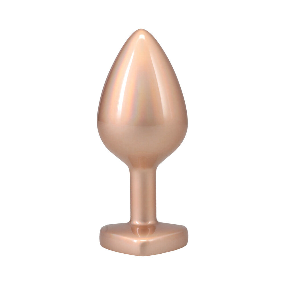 Booty Bling Heart Diamond Jeweled Metal Plug Gold Medium 2 Booty Bling Heart Diamond Jeweled Metal Plug Gold Medium - Image 2