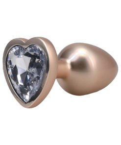 Booty Bling Heart Diamond Jeweled Metal Plug Gold Medium 8 Booty Bling Heart Diamond Jeweled Metal Plug Gold Medium