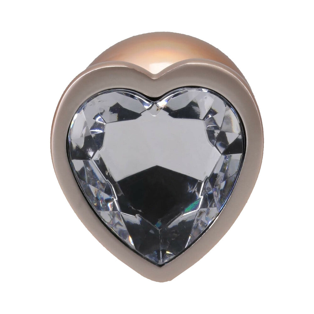 Booty Bling Heart Diamond Jeweled Metal Plug Gold Medium 4 Booty Bling Heart Diamond Jeweled Metal Plug Gold Medium - Image 4