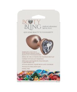 Booty Bling Heart Diamond Jeweled Metal Plug Gold Medium 11 Booty Bling Heart Diamond Jeweled Metal Plug Gold Medium
