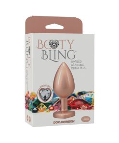 Booty Bling Heart Diamond Jeweled Metal Plug Gold Large